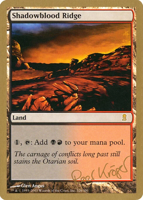 Shadowblood Ridge, carta Magic di tipo Land illustrata da Glen Angus
