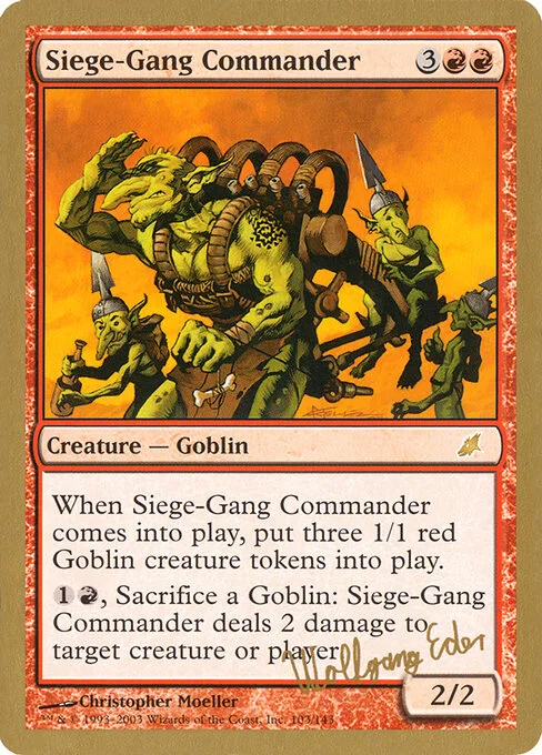 Siege-Gang Commander, carta Magic di tipo Creature — Goblin illustrata da Christopher Moeller