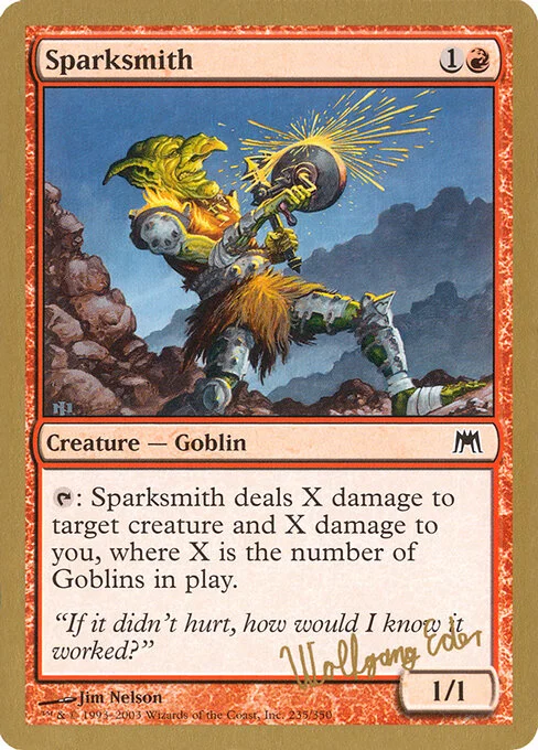 Sparksmith, carta Magic di tipo Creature — Goblin illustrata da Jim Nelson