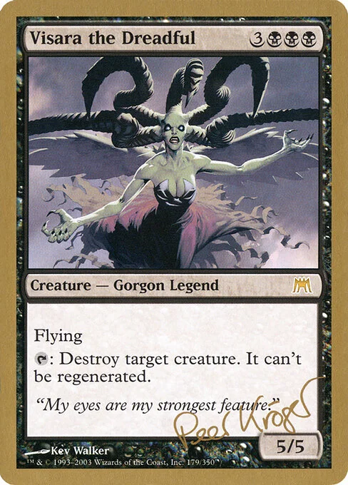 Visara the Dreadful, carta Magic di tipo Legendary Creature — Gorgon illustrata da Kev Walker