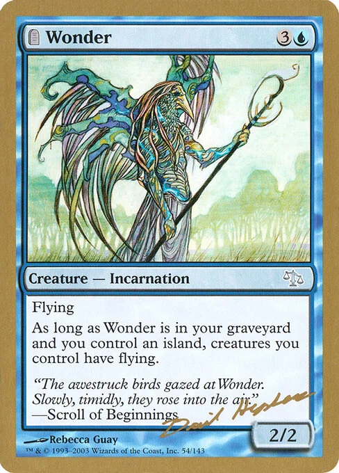 Wonder, carta Magic di tipo Creature — Incarnation illustrata da Rebecca Guay