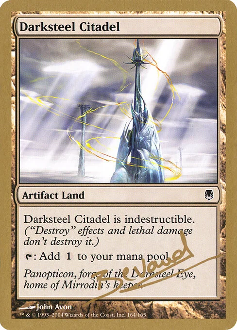 Darksteel Citadel, carta Magic di tipo Artifact Land illustrata da John Avon
