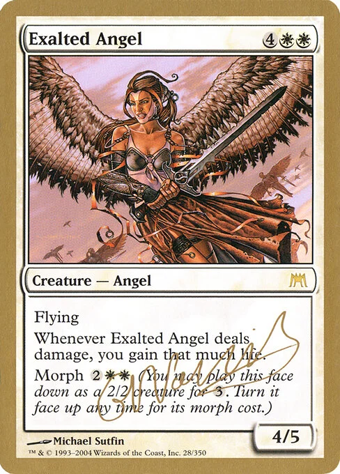 Exalted Angel, carta Magic di tipo Creature — Angel illustrata da Michael Sutfin