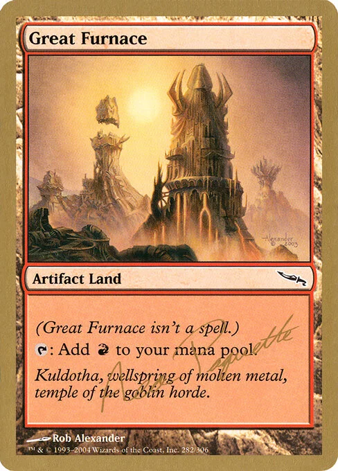 Great Furnace, carta Magic di tipo Artifact Land illustrata da Rob Alexander