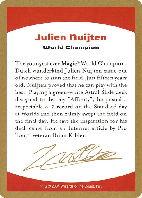 Julien Nuijten Bio, carta Magic di tipo Card