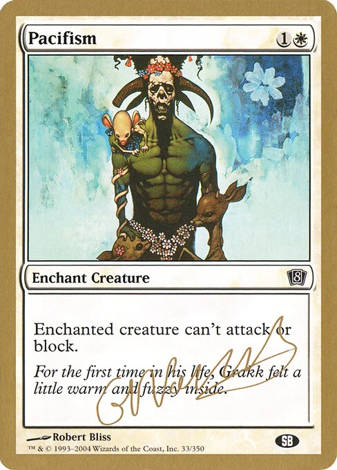 Pacifism, carta Magic di tipo Enchantment — Aura illustrata da Robert Bliss