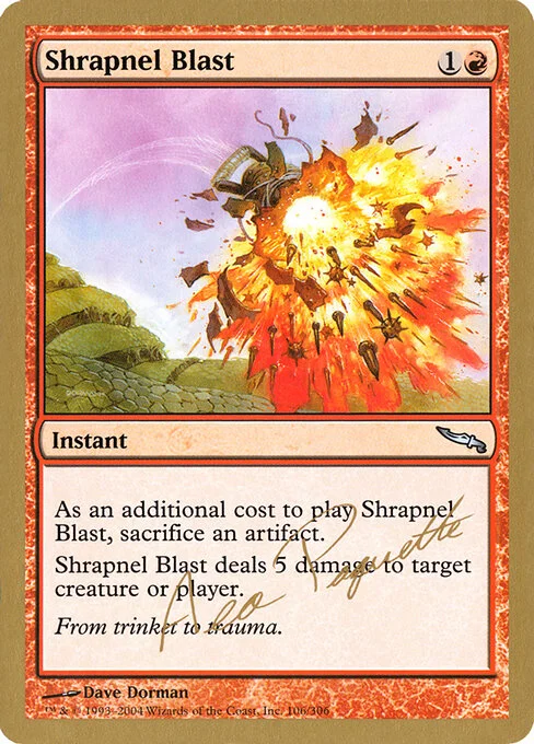 Shrapnel Blast, carta Magic di tipo Instant illustrata da Dave Dorman
