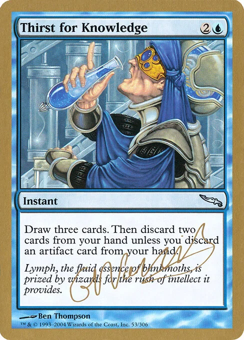 Thirst for Knowledge, carta Magic di tipo Instant illustrata da Ben Thompson