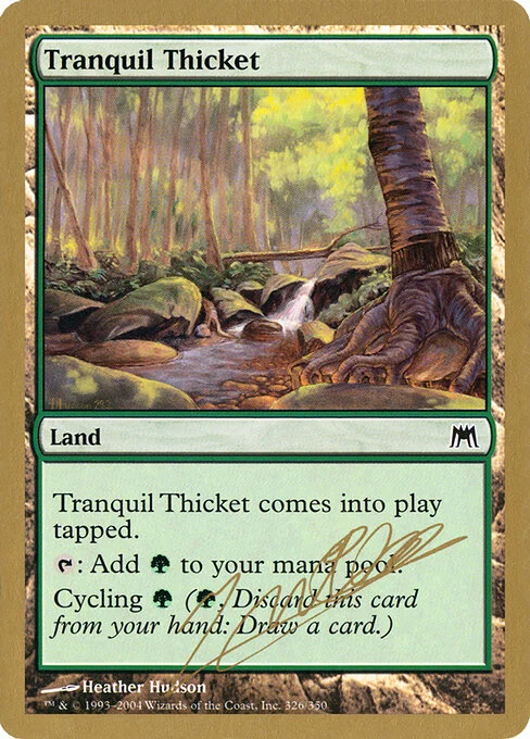 Tranquil Thicket, carta Magic di tipo Land illustrata da Heather Hudson