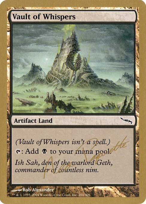 Vault of Whispers, carta Magic di tipo Artifact Land illustrata da Rob Alexander