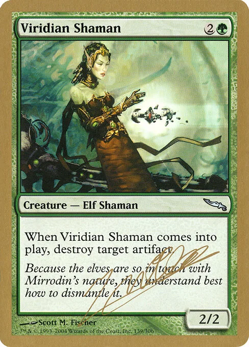 Viridian Shaman, carta Magic di tipo Creature — Elf Shaman illustrata da Scott M. Fischer