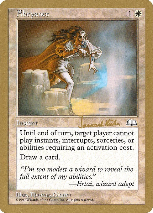 Abeyance, carta Magic di tipo Instant illustrata da Thomas Gianni