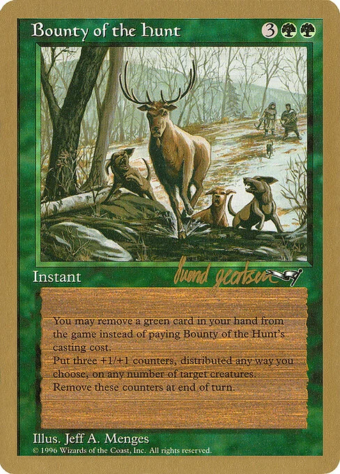 Bounty of the Hunt, carta Magic di tipo Instant illustrata da Jeff A. Menges