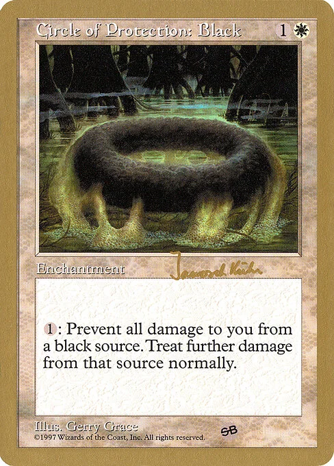 Circle of Protection: Black, carta Magic di tipo Enchantment illustrata da Gerry Grace