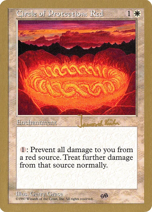 Circle of Protection: Red, carta Magic di tipo Enchantment illustrata da Gerry Grace