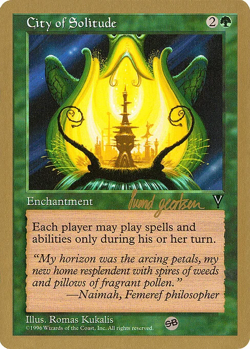 City of Solitude, carta Magic di tipo Enchantment illustrata da Romas Kukalis