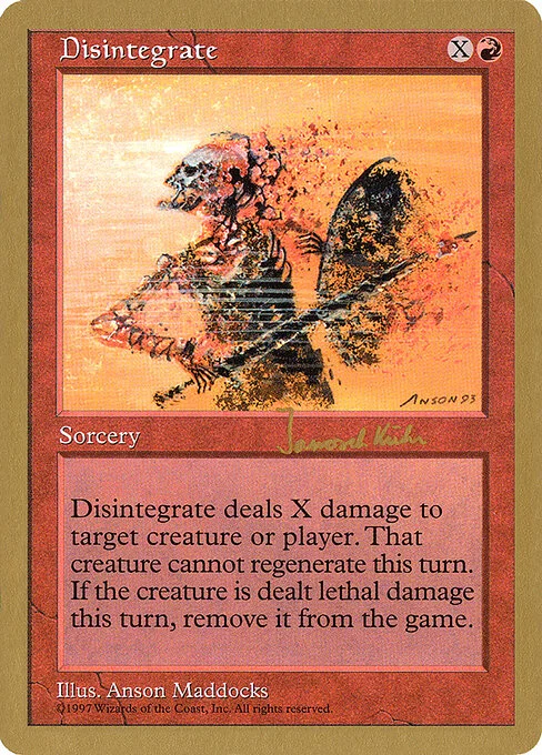 Disintegrate, carta Magic di tipo Sorcery illustrata da Anson Maddocks
