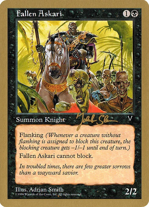 Fallen Askari, carta Magic di tipo Creature — Human Knight illustrata da Adrian Smith