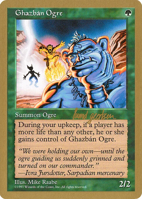 Ghazbán Ogre, carta Magic di tipo Creature — Ogre illustrata da Mike Raabe