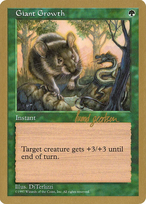 Giant Growth, carta Magic di tipo Instant illustrata da DiTerlizzi