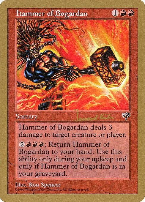 Hammer of Bogardan, carta Magic di tipo Sorcery illustrata da Ron Spencer