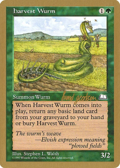Harvest Wurm, carta Magic di tipo Creature — Wurm illustrata da Stephen L. Walsh
