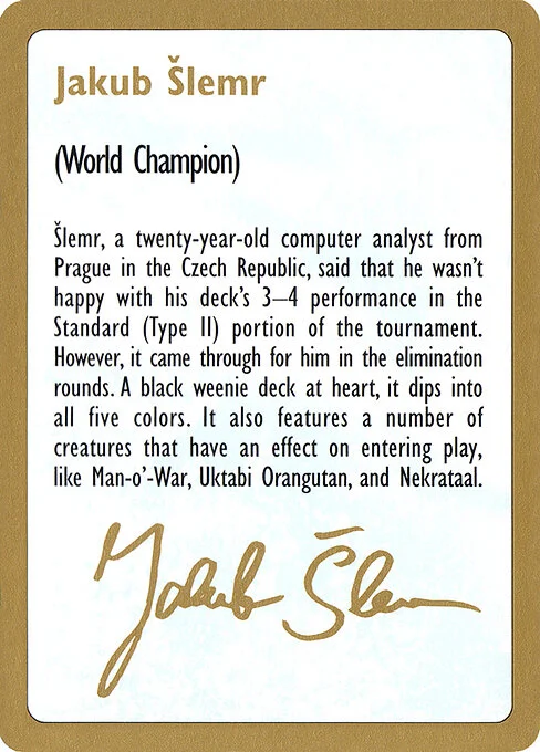 Jakub Šlemr Bio, carta Magic di tipo Card
