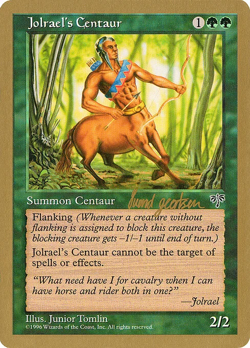 Jolrael's Centaur, carta Magic di tipo Creature — Centaur Archer illustrata da Junior Tomlin