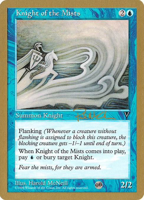 Knight of the Mists, carta Magic di tipo Creature — Human Knight illustrata da Harold McNeill
