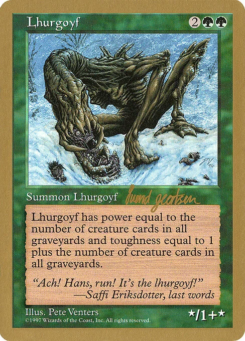 Lhurgoyf, carta Magic di tipo Creature — Lhurgoyf illustrata da Pete Venters