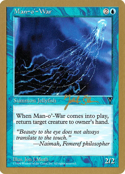 Man-o'-War, carta Magic di tipo Creature — Jellyfish illustrata da Jon J Muth