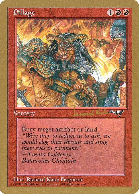 Pillage, carta Magic di tipo Sorcery illustrata da Richard Kane Ferguson
