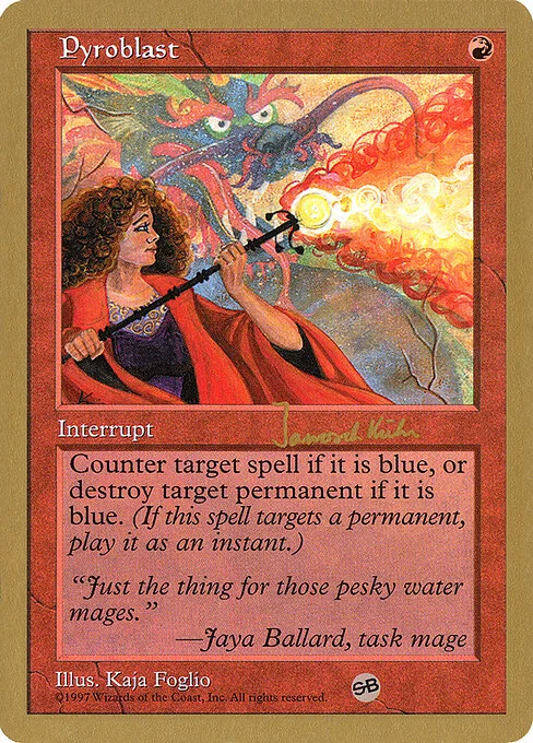 Pyroblast, carta Magic di tipo Instant illustrata da Kaja Foglio