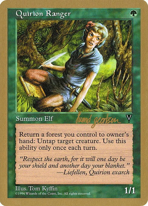 Quirion Ranger, carta Magic di tipo Creature — Elf Ranger illustrata da Tom Kyffin