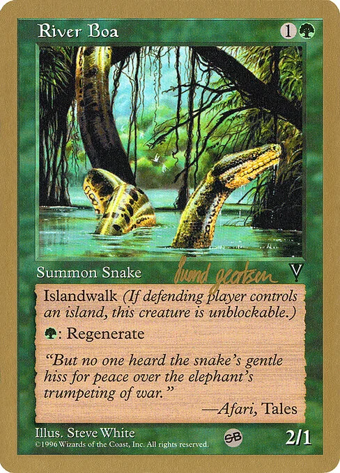 River Boa, carta Magic di tipo Creature — Snake illustrata da Steve White