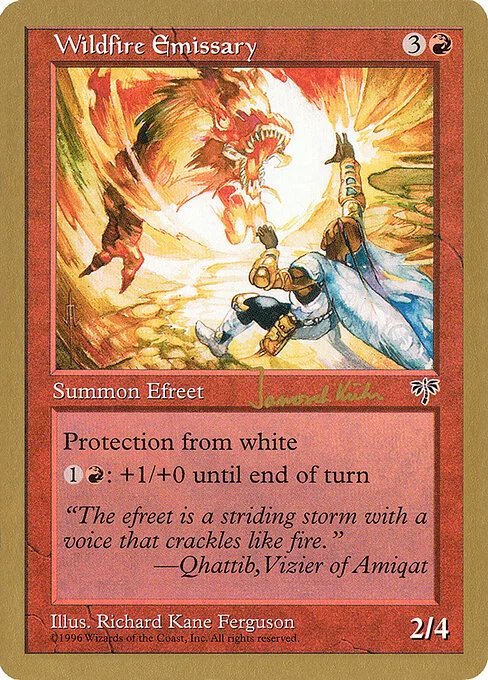 Wildfire Emissary, carta Magic di tipo Creature — Efreet illustrata da Richard Kane Ferguson