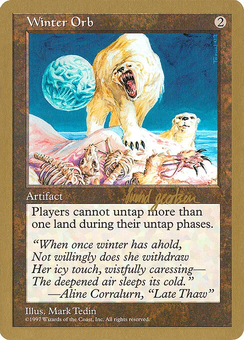 Winter Orb, carta Magic di tipo Artifact illustrata da Mark Tedin