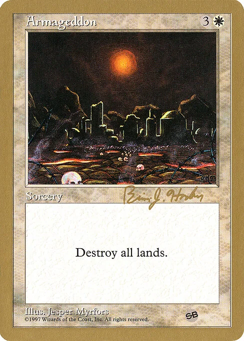 Armageddon, carta Magic di tipo Sorcery illustrata da Jesper Myrfors
