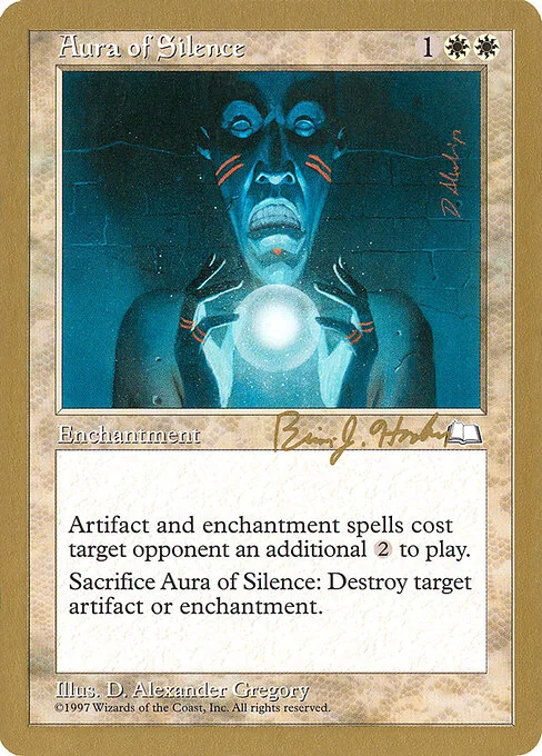 Aura of Silence, carta Magic di tipo Enchantment illustrata da D. Alexander Gregory