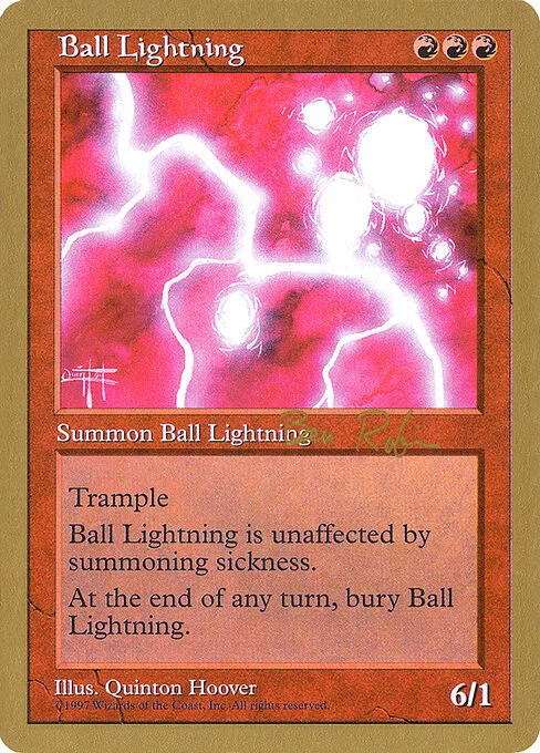 Ball Lightning, carta Magic di tipo Creature — Elemental illustrata da Quinton Hoover