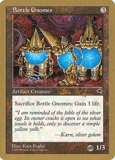 Bottle Gnomes, carta Magic di tipo Artifact Creature — Gnome illustrata da Kaja Foglio