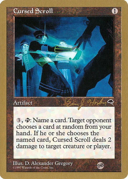 Cursed Scroll, carta Magic di tipo Artifact illustrata da D. Alexander Gregory