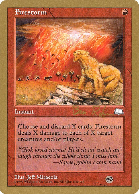 Firestorm, carta Magic di tipo Instant illustrata da Jeff Miracola