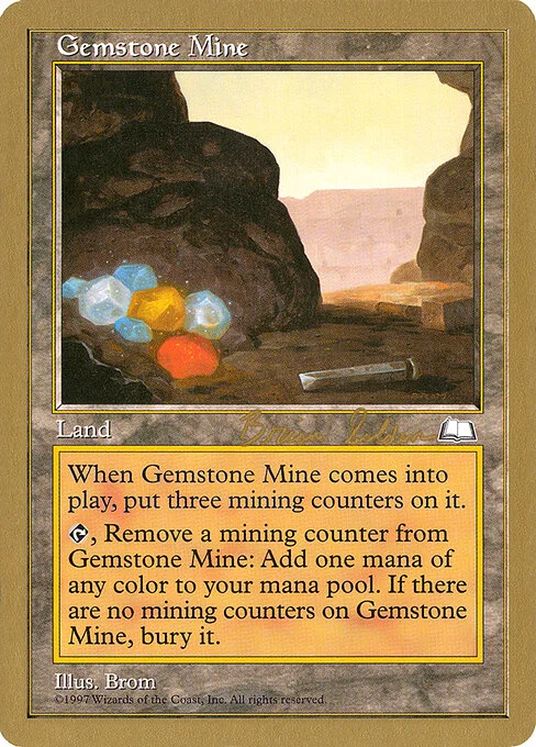 Gemstone Mine, carta Magic di tipo Land illustrata da Brom