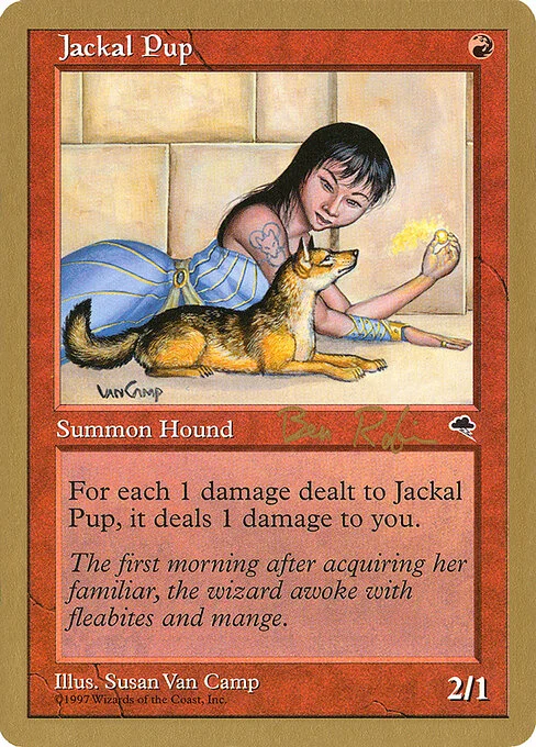 Jackal Pup, carta Magic di tipo Creature — Jackal illustrata da Susan Van Camp