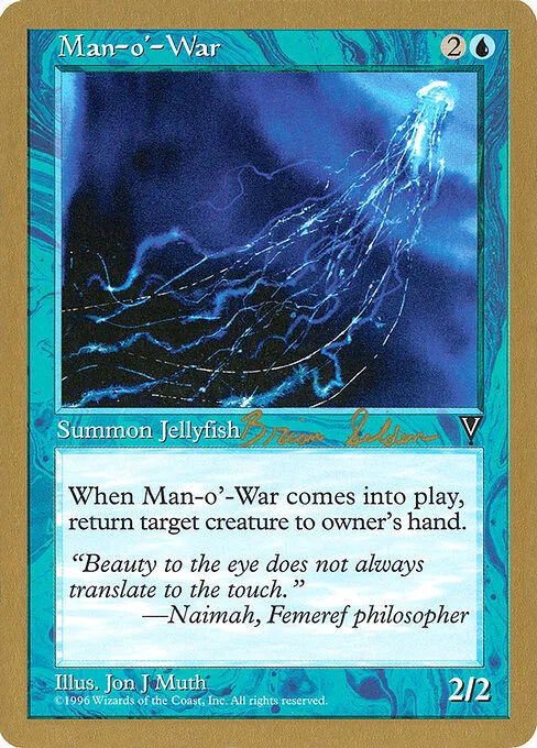 Man-o'-War, carta Magic di tipo Creature — Jellyfish illustrata da Jon J Muth