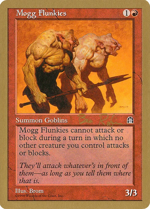 Mogg Flunkies, carta Magic di tipo Creature — Goblin illustrata da Brom