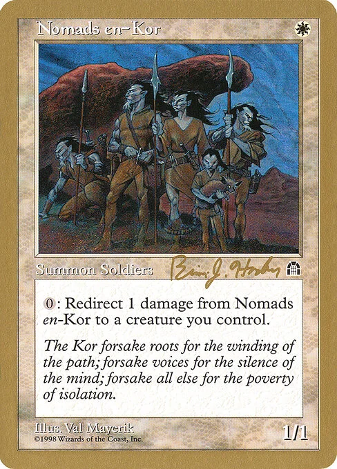 Nomads en-Kor, carta Magic di tipo Creature — Kor Nomad Soldier illustrata da Val Mayerik