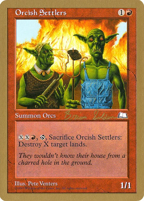 Orcish Settlers, carta Magic di tipo Creature — Orc illustrata da Pete Venters
