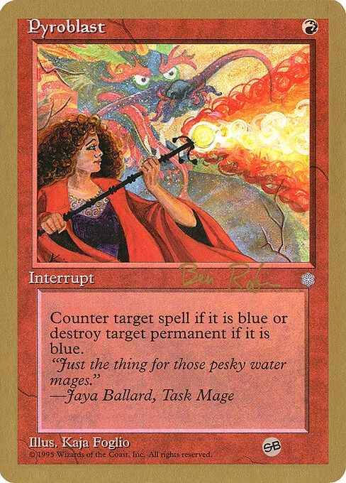 Pyroblast, carta Magic di tipo Instant illustrata da Kaja Foglio